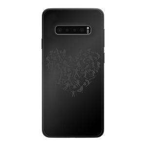 SKIING HEART_Grey Back Printed Black Soft Phone Case Accessories Samsung Galaxy S10 Soft Case Black 