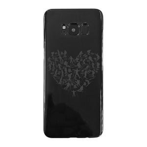 SKIING HEART_Grey Back Printed Black Soft Phone Case Accessories Samsung Galaxy S8 Black Soft Case Black 