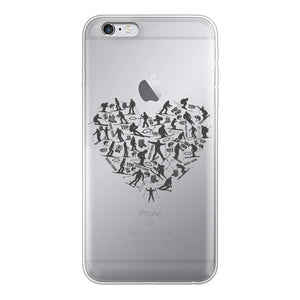 SKIING HEART_Grey Back Printed Transparent Hard Phone Case Accessories Apple iPhone 6-6s Plus Transparent Hard Case Transparent 