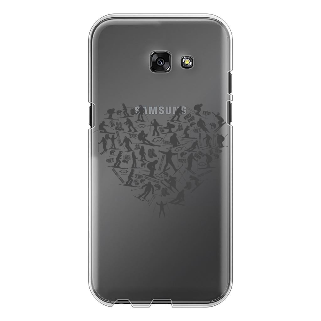 SKIING HEART_Grey Back Printed Transparent Hard Phone Case Accessories Samsung Galaxy A5 (2017) Transparent Hard Case Transparent 