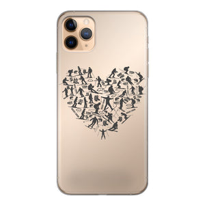 SKIING HEART_Grey Back Printed Transparent Soft Phone Case Accessories Apple iPhone 11 Pro Max Soft Case Transparent 