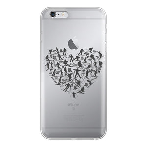 SKIING HEART_Grey Back Printed Transparent Soft Phone Case Accessories Apple iPhone 6-6s Transparent Soft Case Transparent 