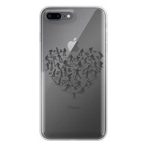 SKIING HEART_Grey Back Printed Transparent Soft Phone Case Accessories Apple iPhone 7-8 Plus Transparent Soft Case Transparent 