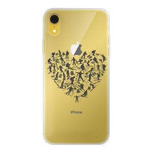 SKIING HEART_Grey Back Printed Transparent Soft Phone Case Accessories Apple iPhone Xr Transparent Soft Case Transparent 