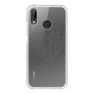 SKIING HEART_Grey Back Printed Transparent Soft Phone Case Accessories Huawei P20 Lite Soft Case Transparent 