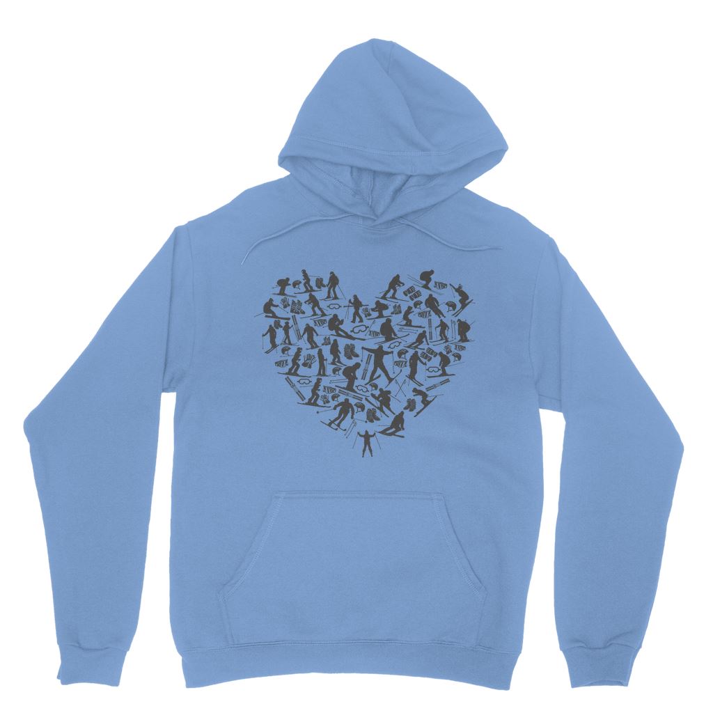 SKIING HEART_Grey Classic Adult Hoodie Apparel Light Blue XS 