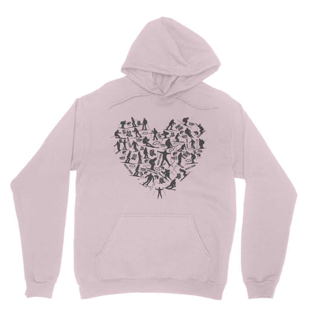 SKIING HEART_Grey Classic Adult Hoodie Apparel Light Pink XS 