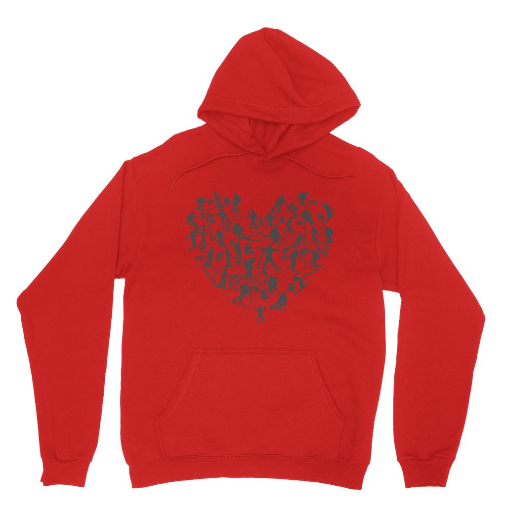 SKIING HEART_Grey Classic Adult Hoodie Apparel Red XS 