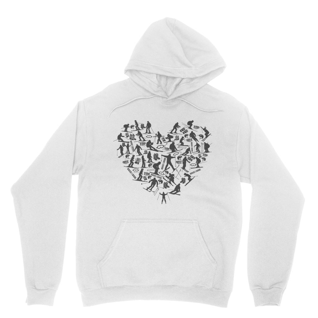 SKIING HEART_Grey Classic Adult Hoodie Apparel White XS 