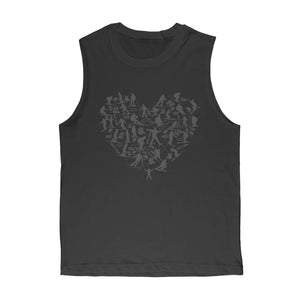 SKIING HEART_Grey Classic Adult Muscle Top Apparel Black Unisex S
