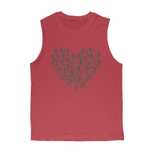 SKIING HEART_Grey Classic Adult Muscle Top Apparel Red Unisex S