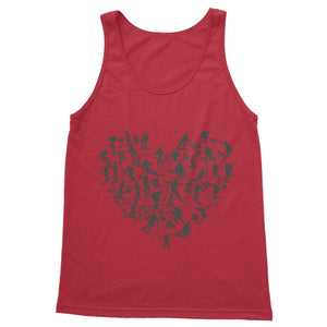 SKIING HEART_Grey Classic Adult Vest Top Apparel Red S 