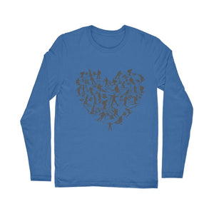 SKIING HEART_Grey Classic Long Sleeve T-Shirt Apparel Royal Unisex S