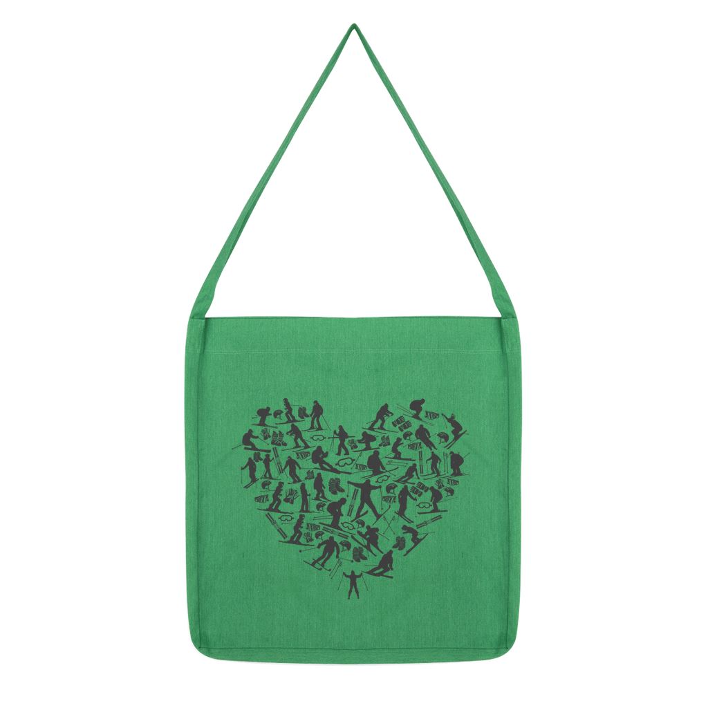 SKIING HEART_Grey Classic Tote Bag Accessories Melange Green 