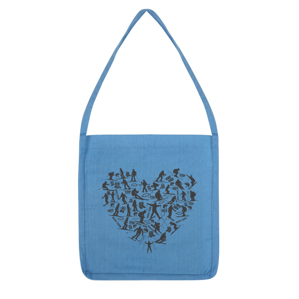 SKIING HEART_Grey Classic Tote Bag Accessories Melange Mid Blue 