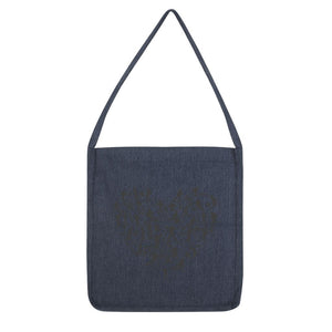 SKIING HEART_Grey Classic Tote Bag Accessories Melange Navy 