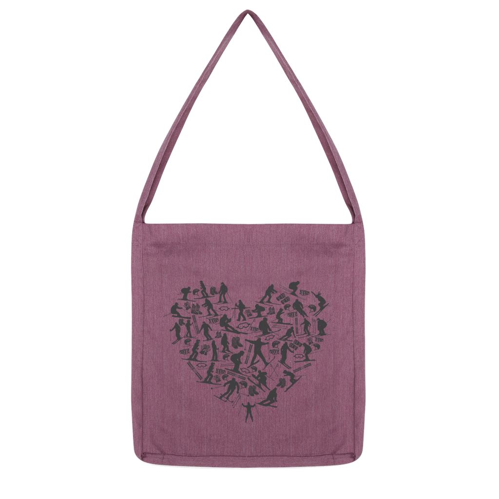 SKIING HEART_Grey Classic Tote Bag Accessories Melange Plum 