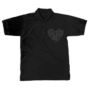 SKIING HEART_Grey Classic Women's Polo Shirt Apparel Black Unisex S