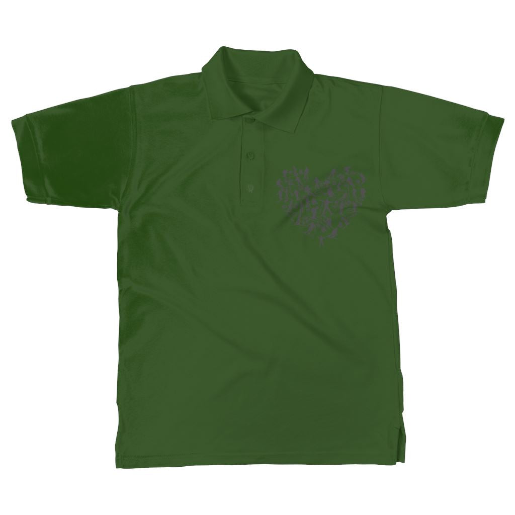 SKIING HEART_Grey Classic Women's Polo Shirt Apparel Dark Green Unisex S
