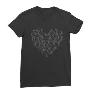 SKIING HEART_Grey Classic Women's T-Shirt Apparel Black Female S
