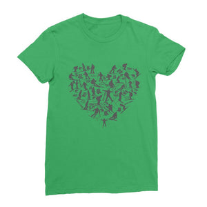 SKIING HEART_Grey Classic Women's T-Shirt Apparel Irish Green Female S