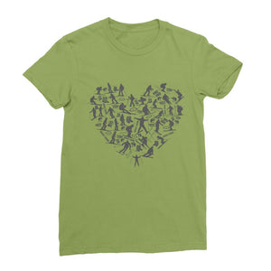 SKIING HEART_Grey Classic Women's T-Shirt Apparel Kiwi Female S