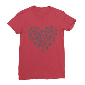SKIING HEART_Grey Classic Women's T-Shirt Apparel Red Female S