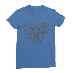 SKIING HEART_Grey Classic Women's T-Shirt Apparel Royal Blue Female S