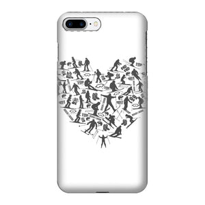 SKIING HEART_Grey Fully Printed Tough Phone Case Accessories Apple iPhone 7-8 Plus Fully Printed Tough Case Black & White 