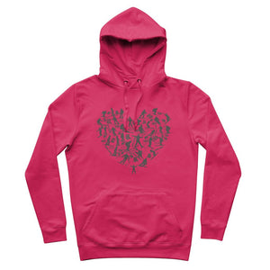 SKIING HEART_Grey Premium Adult Hoodie Apparel Hot Pink S 