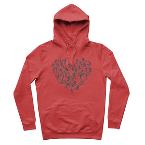 SKIING HEART_Grey Premium Adult Hoodie Apparel Red S 