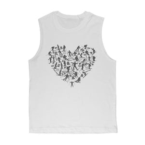 SKIING HEART_Grey Premium Adult Muscle Top Apparel White Unisex S