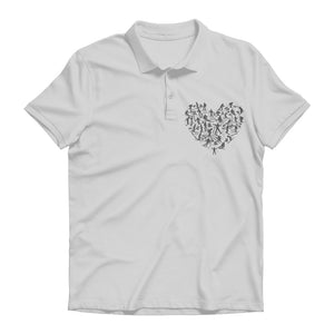 SKIING HEART_Grey Premium Adult Polo Shirt Apparel Ash Unisex S