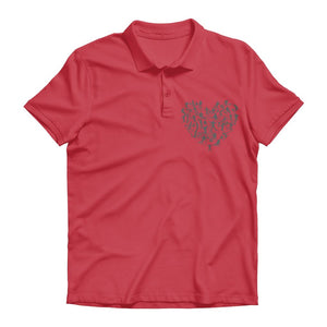 SKIING HEART_Grey Premium Adult Polo Shirt Apparel Red Unisex S