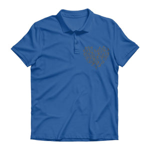 SKIING HEART_Grey Premium Adult Polo Shirt Apparel Royal Blue Unisex S