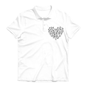 SKIING HEART_Grey Premium Adult Polo Shirt Apparel White Unisex S