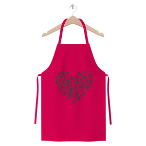SKIING HEART_Grey Premium Jersey Apron Apparel Hot Pink 