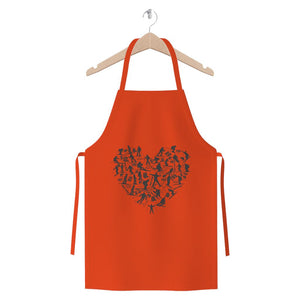 SKIING HEART_Grey Premium Jersey Apron Apparel Orange 
