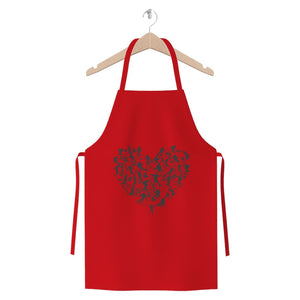 SKIING HEART_Grey Premium Jersey Apron Apparel Red 