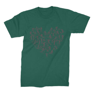 SKIING HEART_Grey Premium Jersey Men's T-Shirt Apparel Dark Green Male S