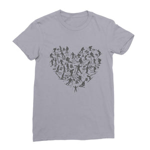 SKIING HEART_Grey Premium Jersey Women's T-Shirt Apparel Light Grey Female S
