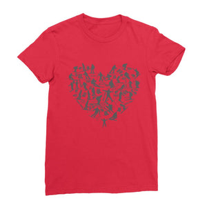 SKIING HEART_Grey Premium Jersey Women's T-Shirt Apparel Red Female S