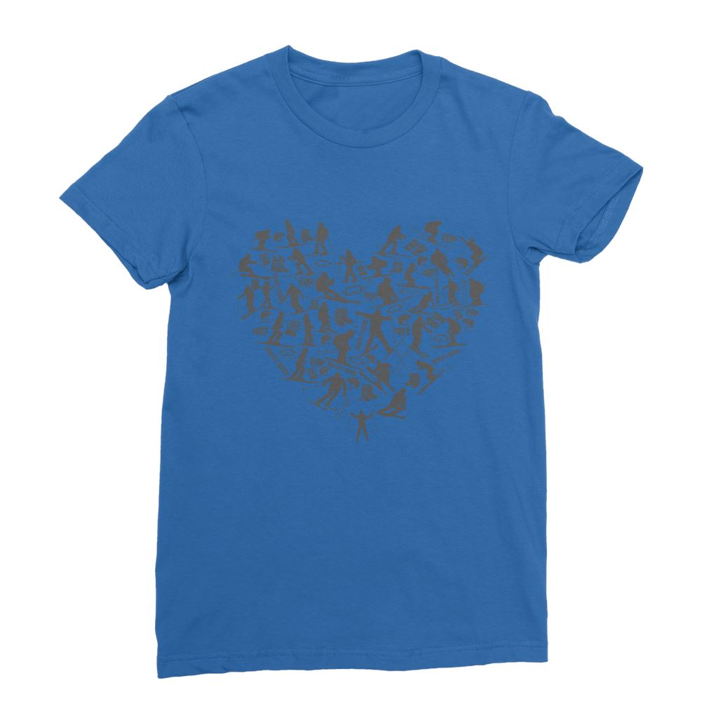SKIING HEART_Grey Premium Jersey Women's T-Shirt Apparel Royal Blue Female S