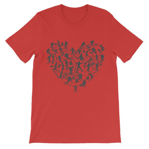 SKIING HEART_Grey Premium Kids T-Shirt Apparel Red 1 to 2 Years 