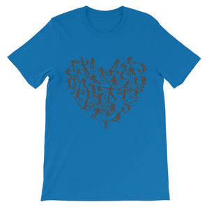 SKIING HEART_Grey Premium Kids T-Shirt Apparel Royal Blue 1 to 2 Years 