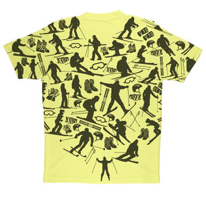 SKIING HEART_Grey Sublimation Performance Adult T-Shirt Apparel Electric Yellow XS 