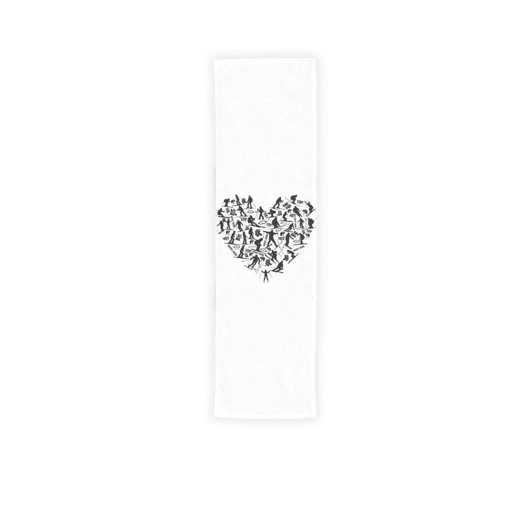 SKIING HEART_Grey Sublimation Sport Towel Apparel 30X110 cm 