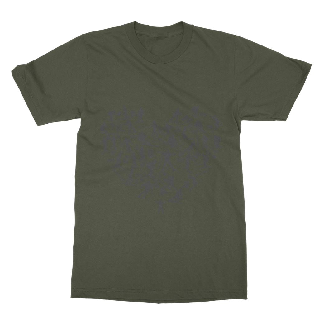 SKIING HEART_Grey T-Shirt Dress Apparel Army Green Unisex One Size