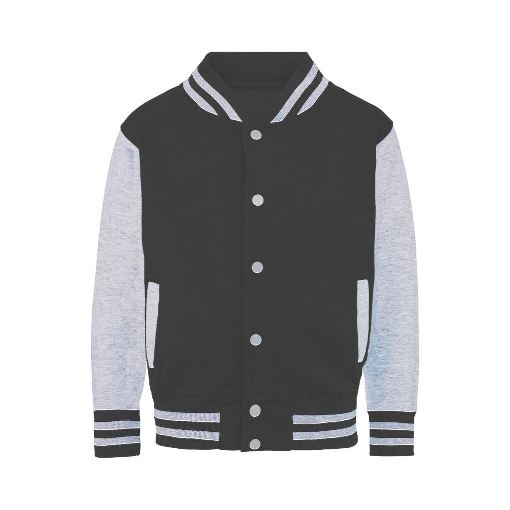 SKIING HEART_Grey Varsity Jacket Apparel Charcoal / Heather Grey XS 