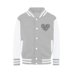 SKIING HEART_Grey Varsity Jacket Apparel Heather Grey / White XS 
